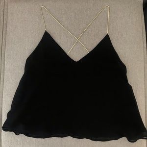 H&M blouse with gold chain straps